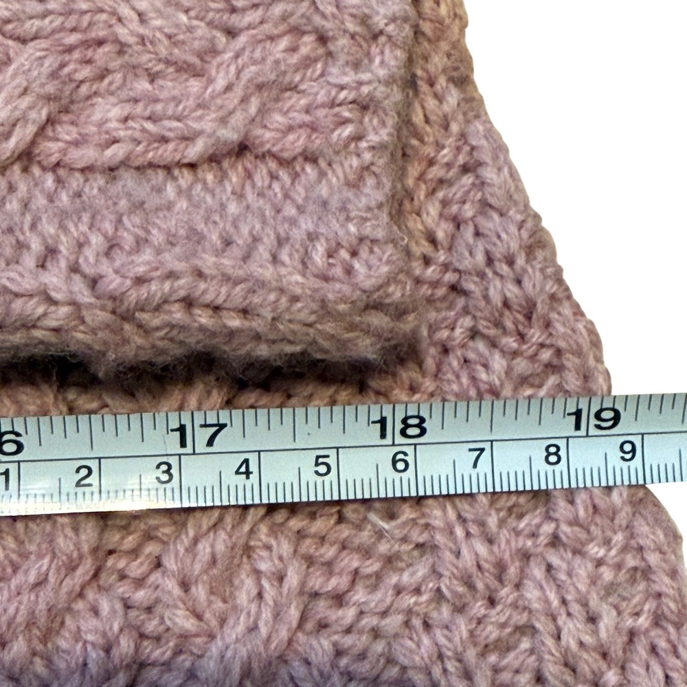 Aran Sweater Market Womens M Merino Wool Cable Knit Sweater Ireland Dusty Rose - Picture 8 of 8